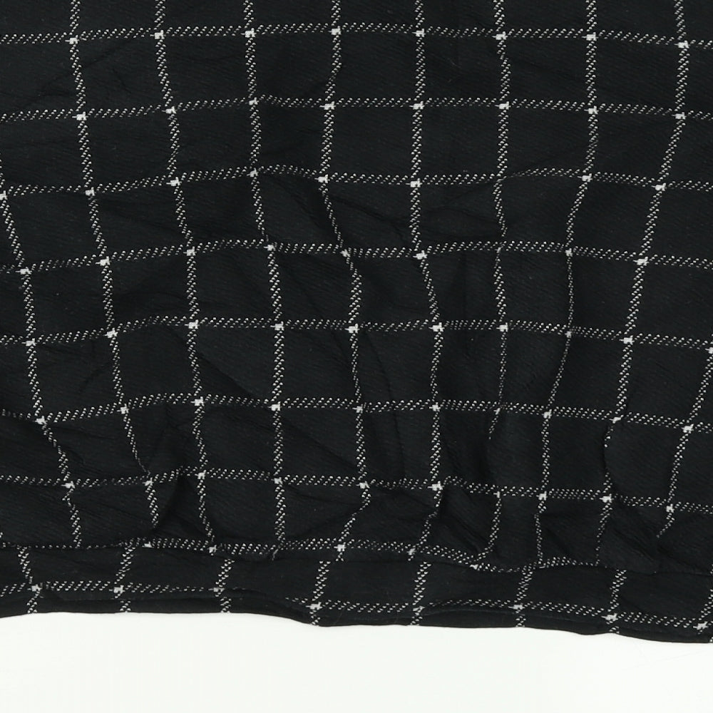Divided Womens Black Check  Cropped T-Shirt Size S