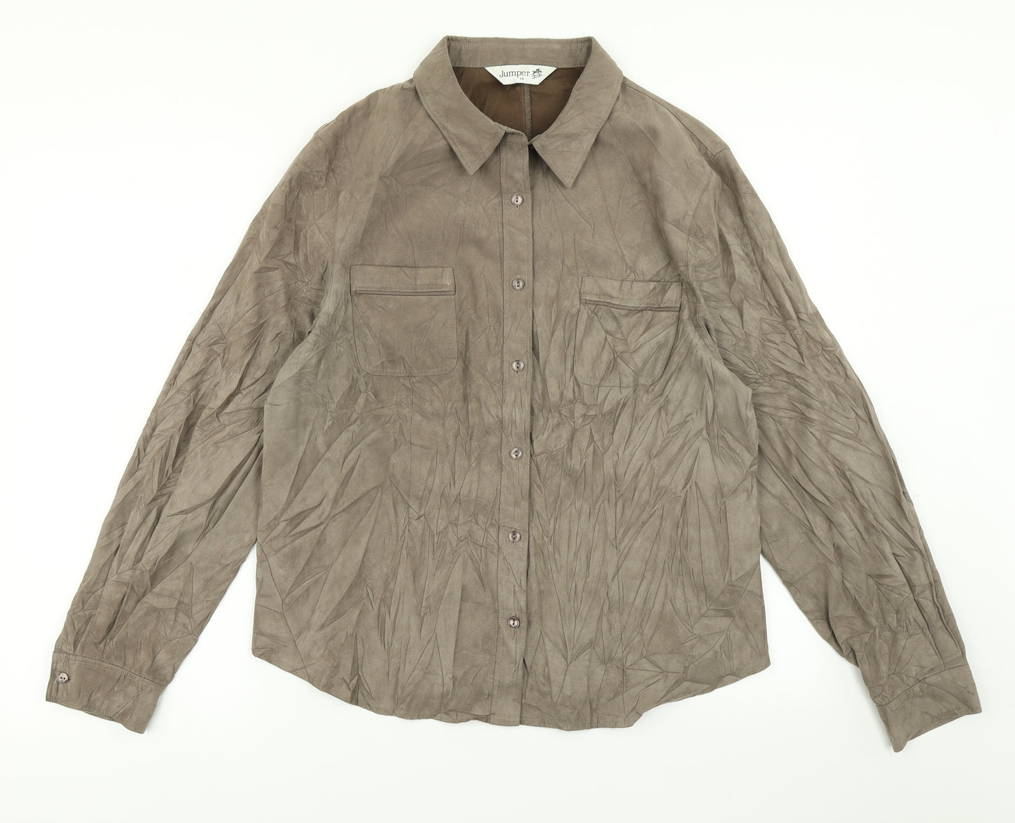 Jumper Womens Brown   Basic Button-Up Size 18