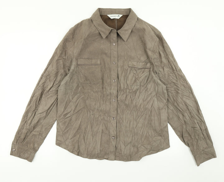 Jumper Womens Brown   Basic Button-Up Size 18
