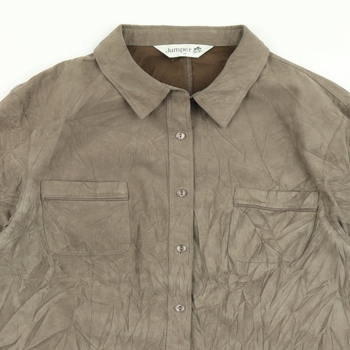 Jumper Womens Brown   Basic Button-Up Size 18
