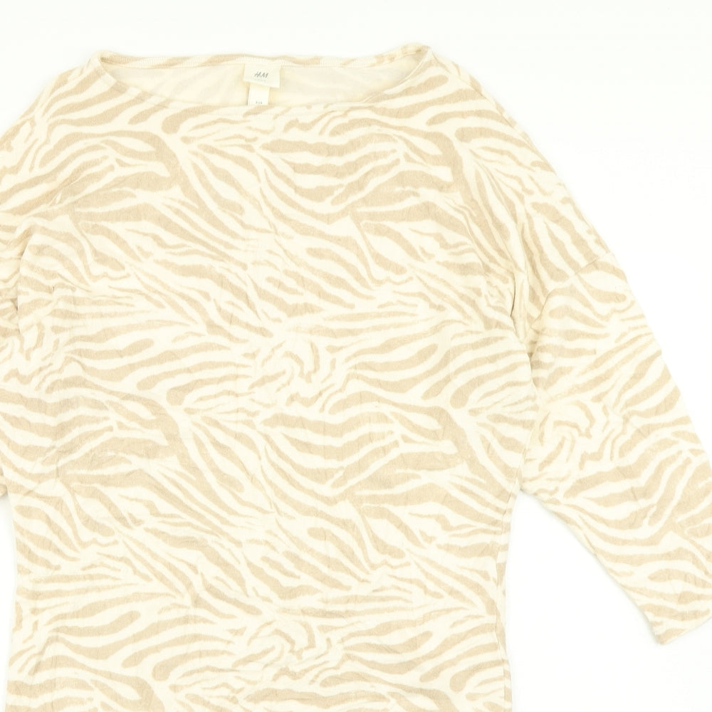 H&M Womens Brown Animal Print  A-Line  Size S