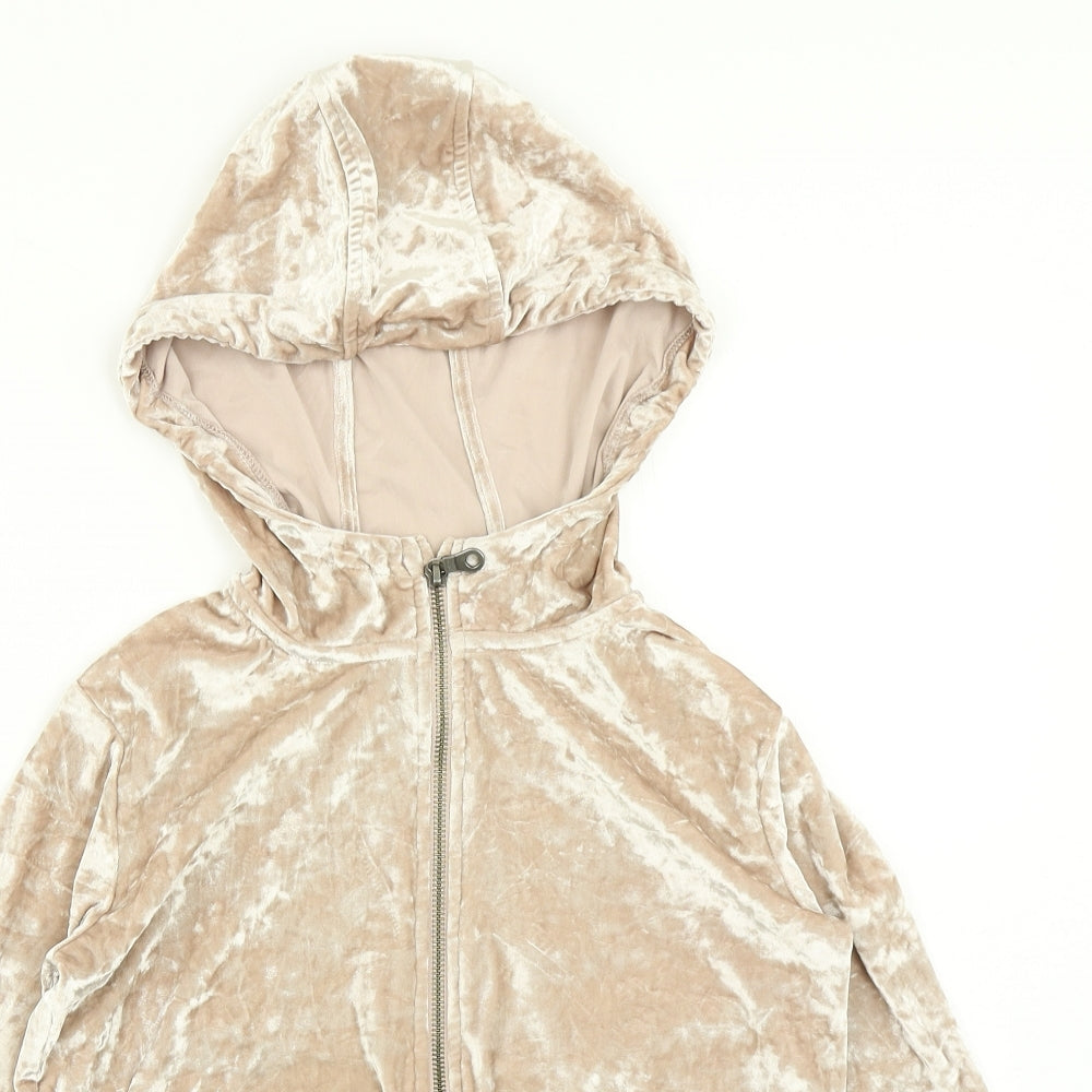 NEXT Girls Beige  Velour Jacket  Size 9 Years