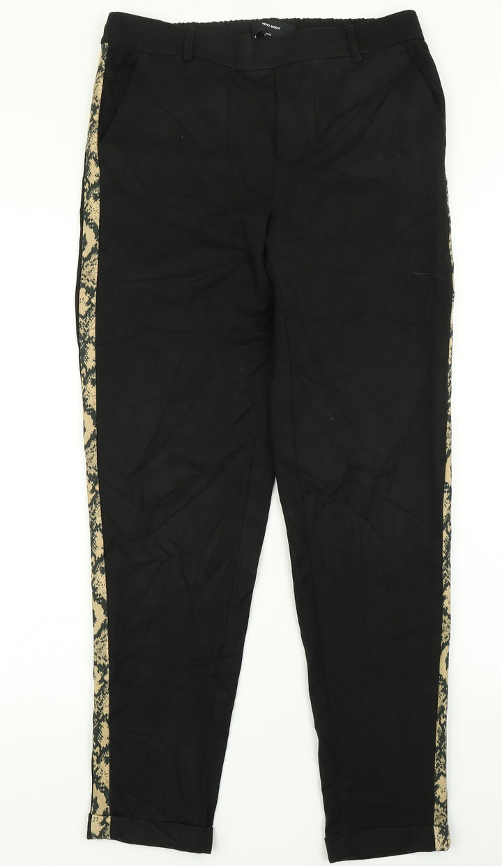 VERO MODA Womens Black Striped Dress Pants Trousers Size M L29 in