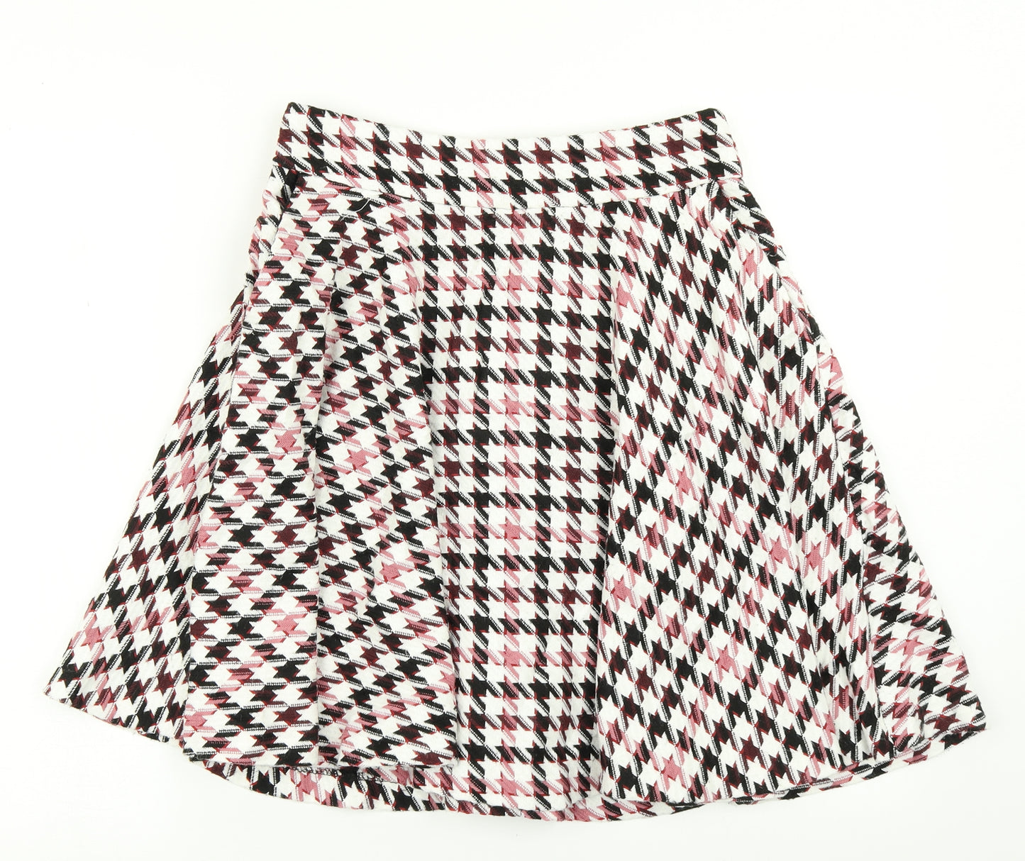 ORSAY Womens Red Houndstooth  Flare Skirt Size 8