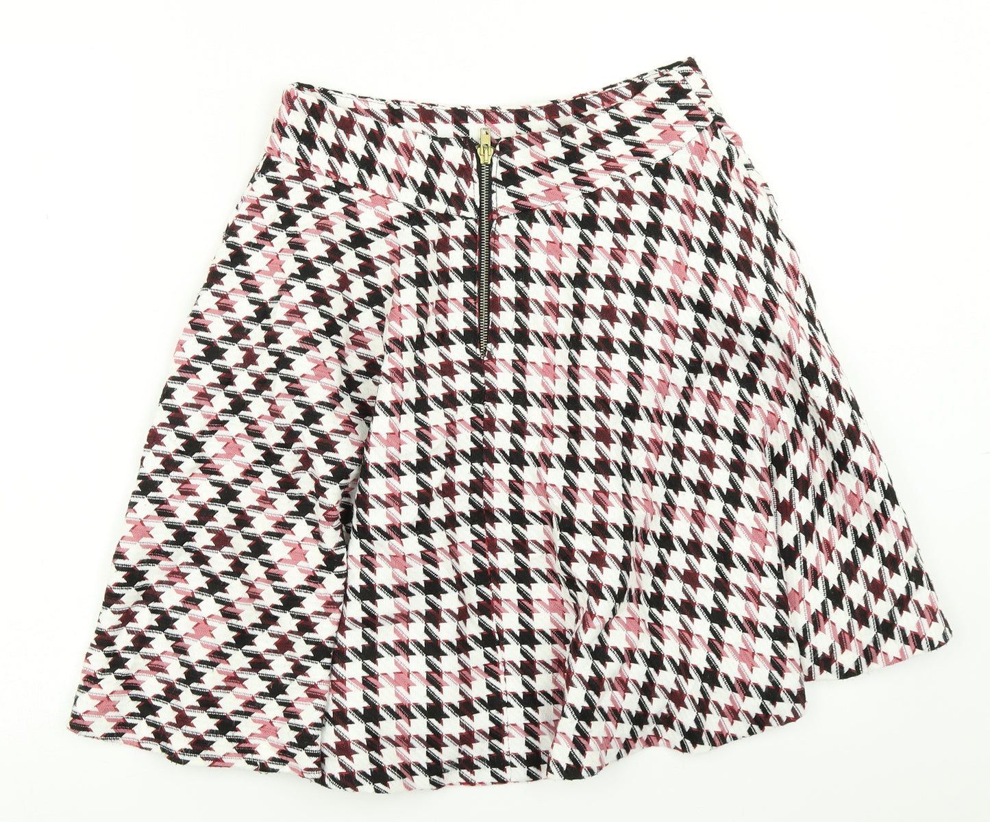 ORSAY Womens Red Houndstooth  Flare Skirt Size 8