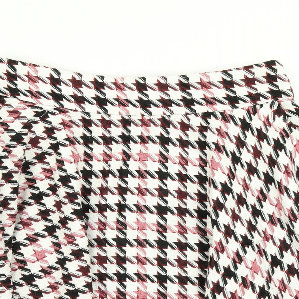 ORSAY Womens Red Houndstooth  Flare Skirt Size 8