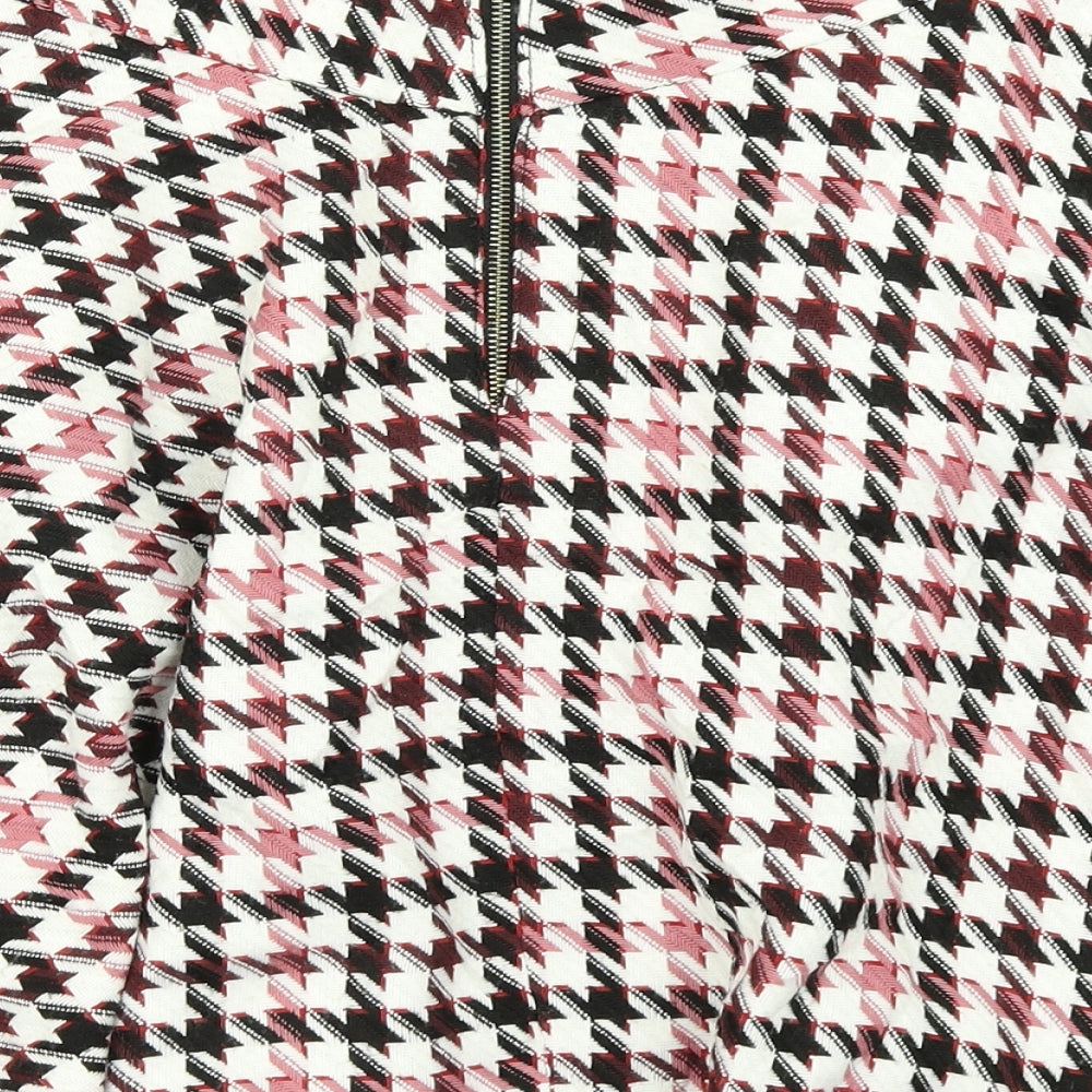 ORSAY Womens Red Houndstooth  Flare Skirt Size 8