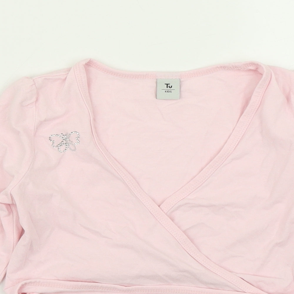 TU Girls Pink   Wrap T-Shirt Size 6 Years