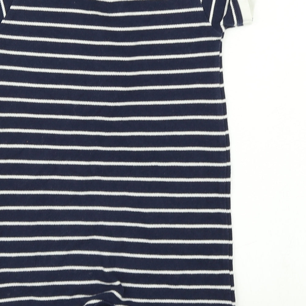 Little Nutmeg Boys Blue Striped  Romper One-Piece Size 12-18 Months