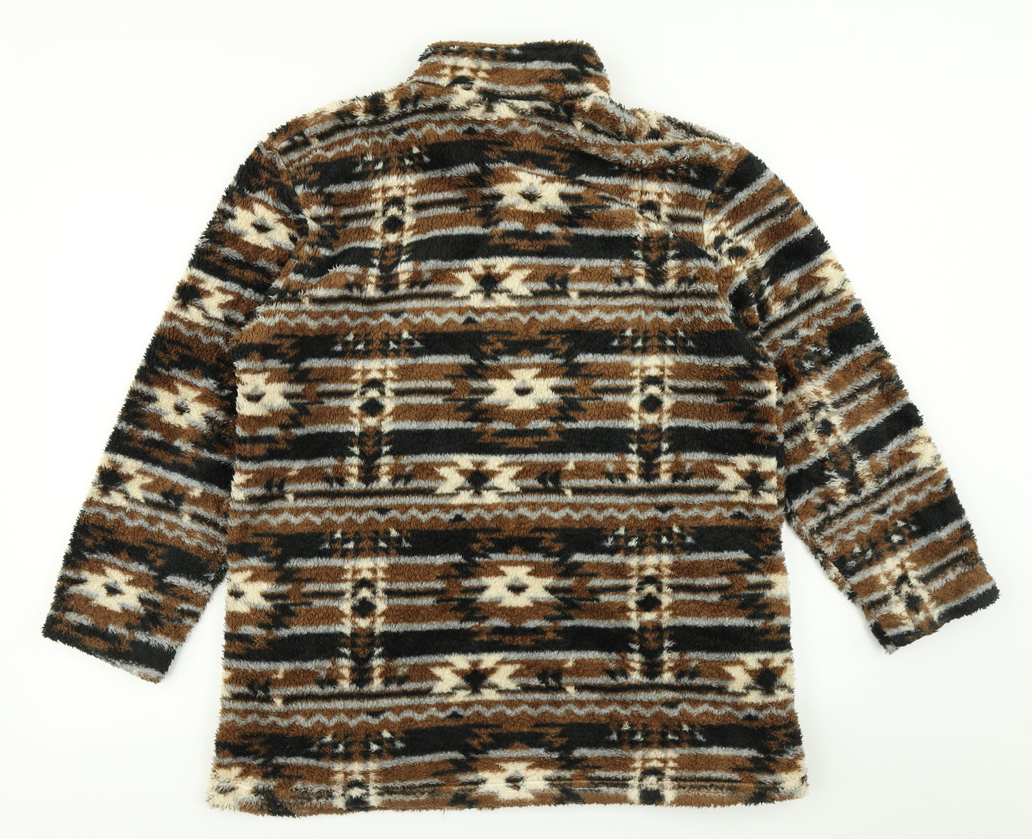 Cotton Traders Mens Brown Fair Isle  Pullover Sweatshirt Size M