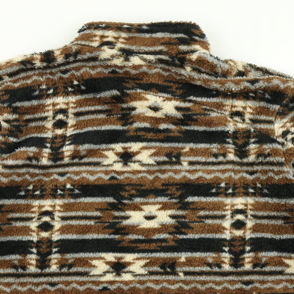 Cotton Traders Mens Brown Fair Isle  Pullover Sweatshirt Size M