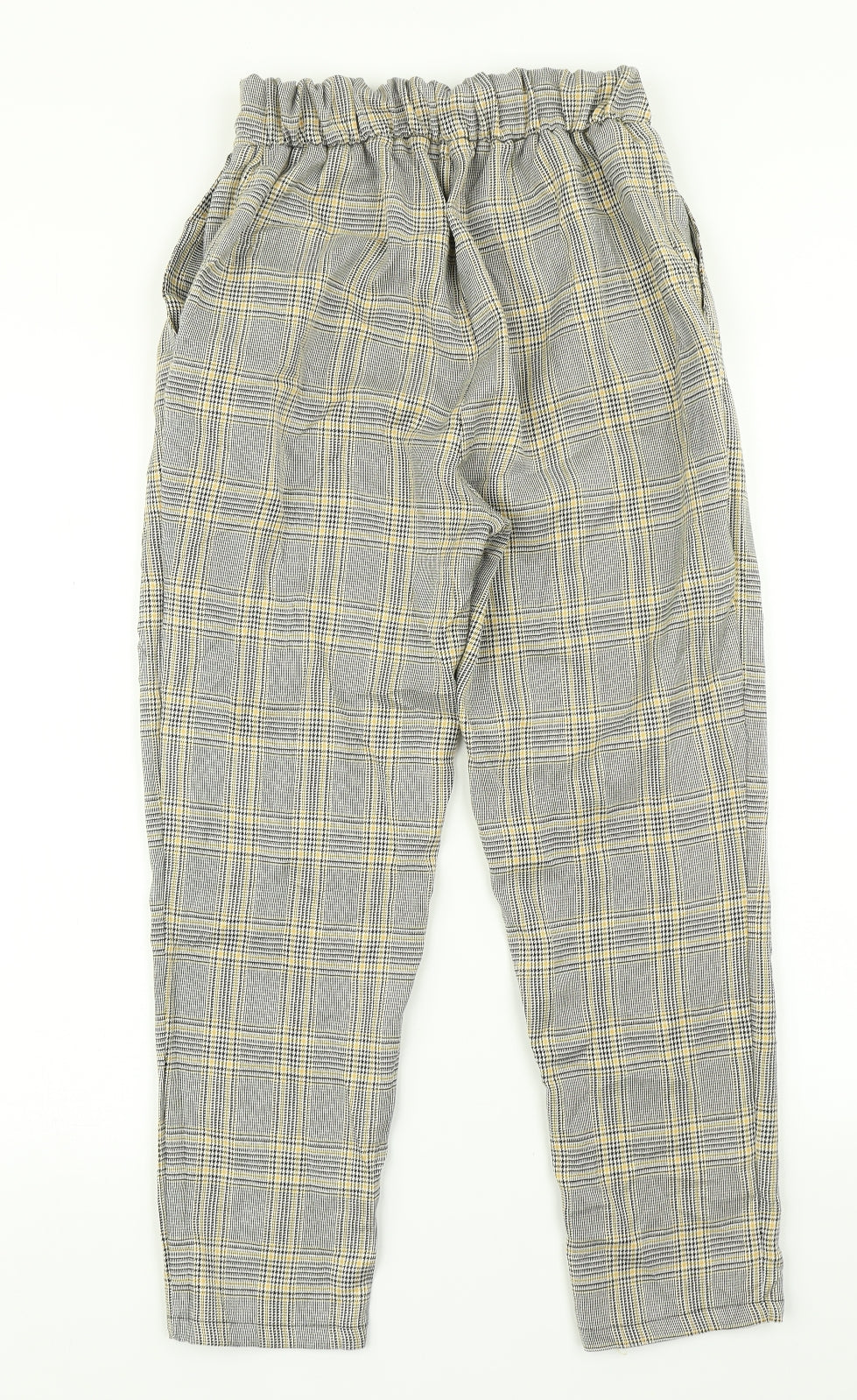 Pull & Bear Womens Grey Plaid  Dress Pants Trousers Size S L24 in