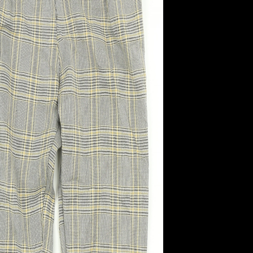 Pull & Bear Womens Grey Plaid  Dress Pants Trousers Size S L24 in