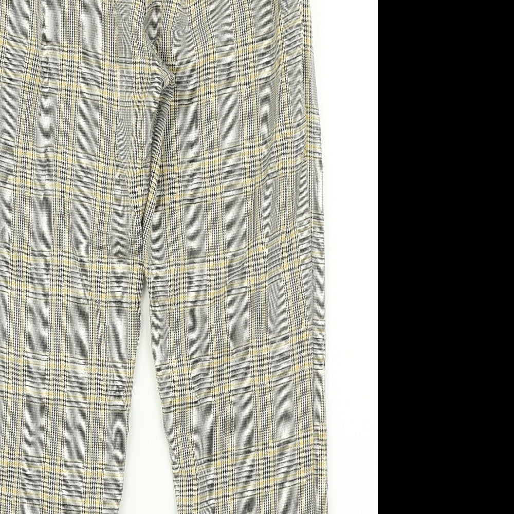 Pull & Bear Womens Grey Plaid  Dress Pants Trousers Size S L24 in