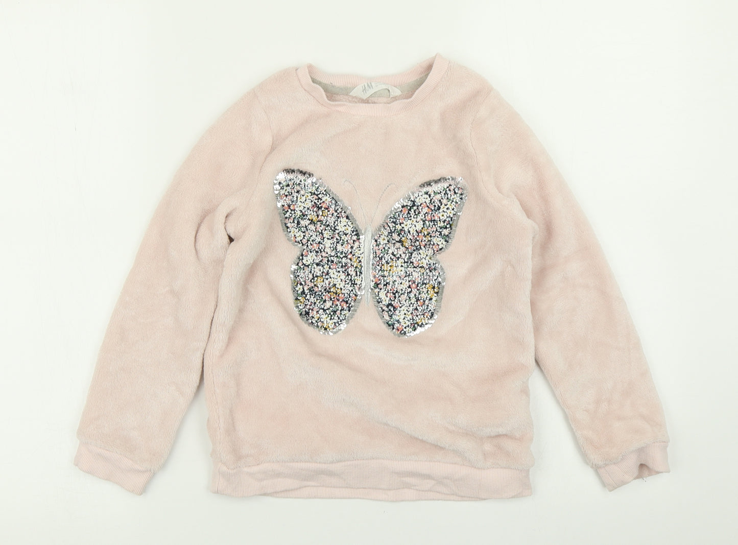 H&M Girls Pink   Pullover Sweatshirt Size 7-8 Years