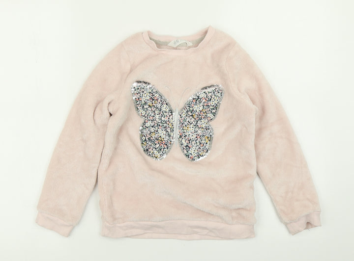 H&M Girls Pink   Pullover Sweatshirt Size 7-8 Years