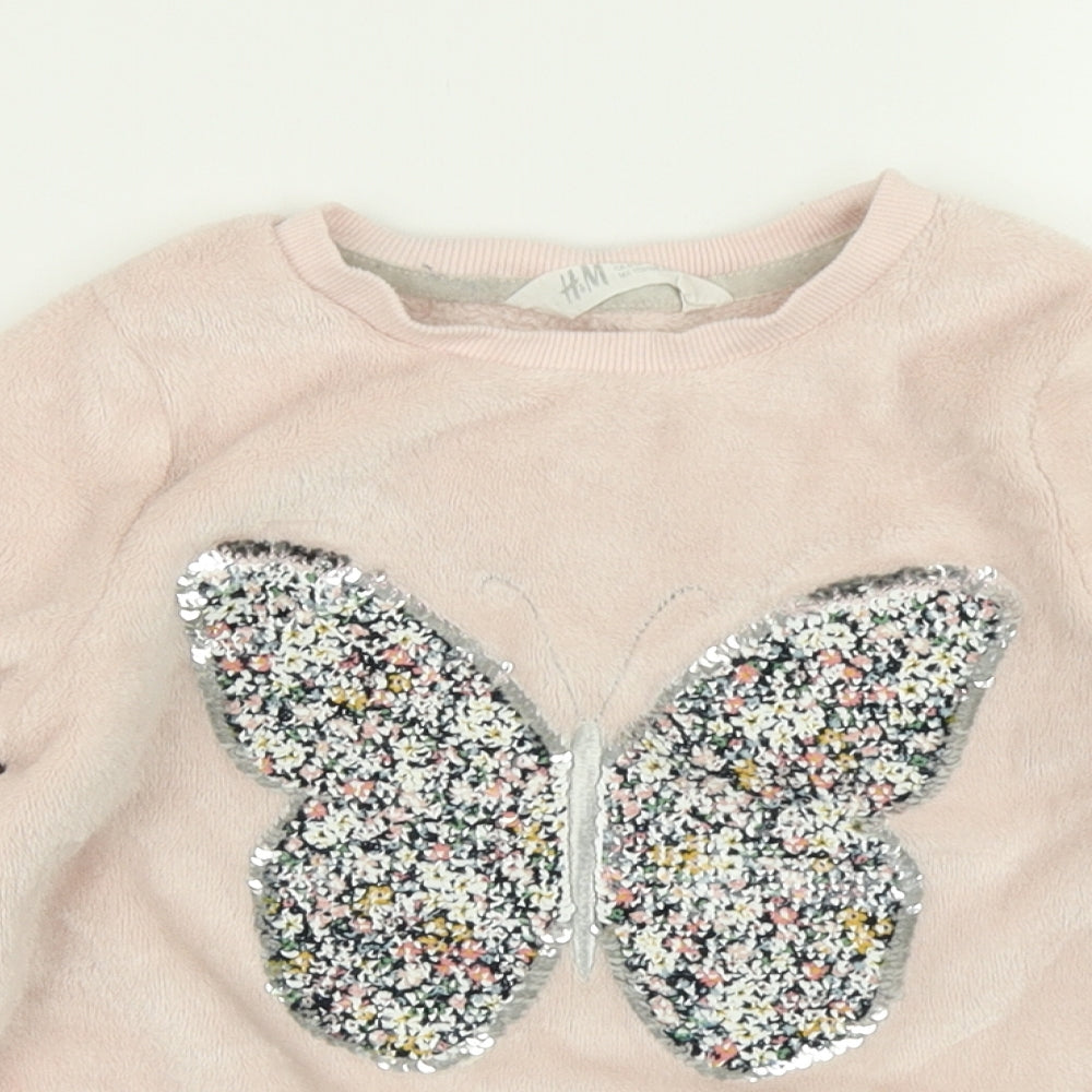 H&M Girls Pink   Pullover Sweatshirt Size 7-8 Years