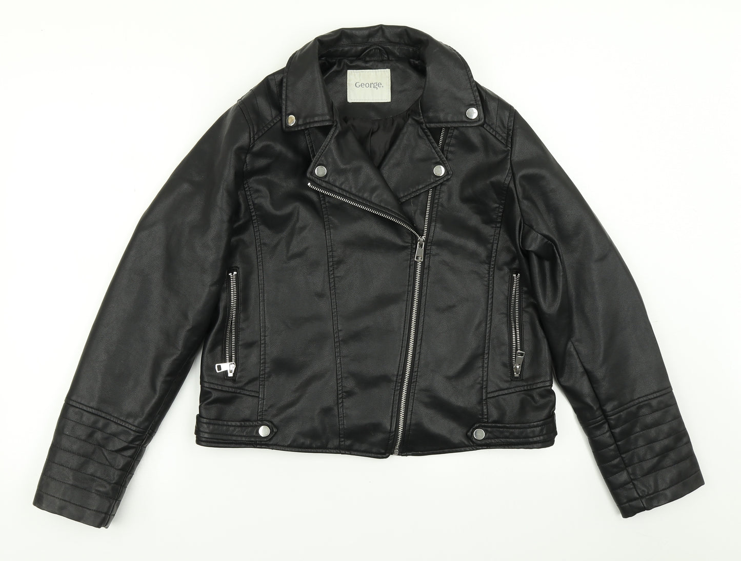 George Womens Black   Biker Jacket Size 14