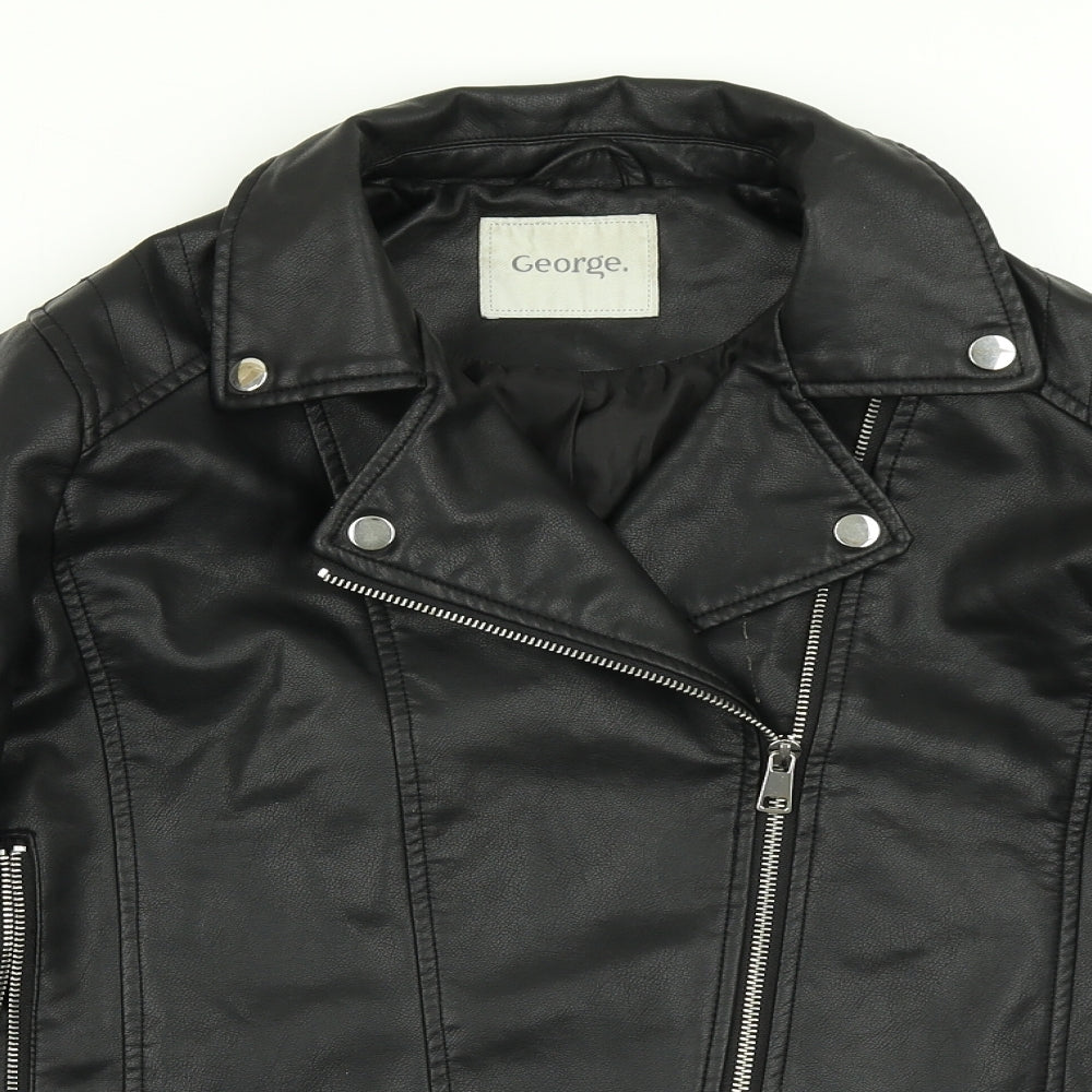 George Womens Black   Biker Jacket Size 14