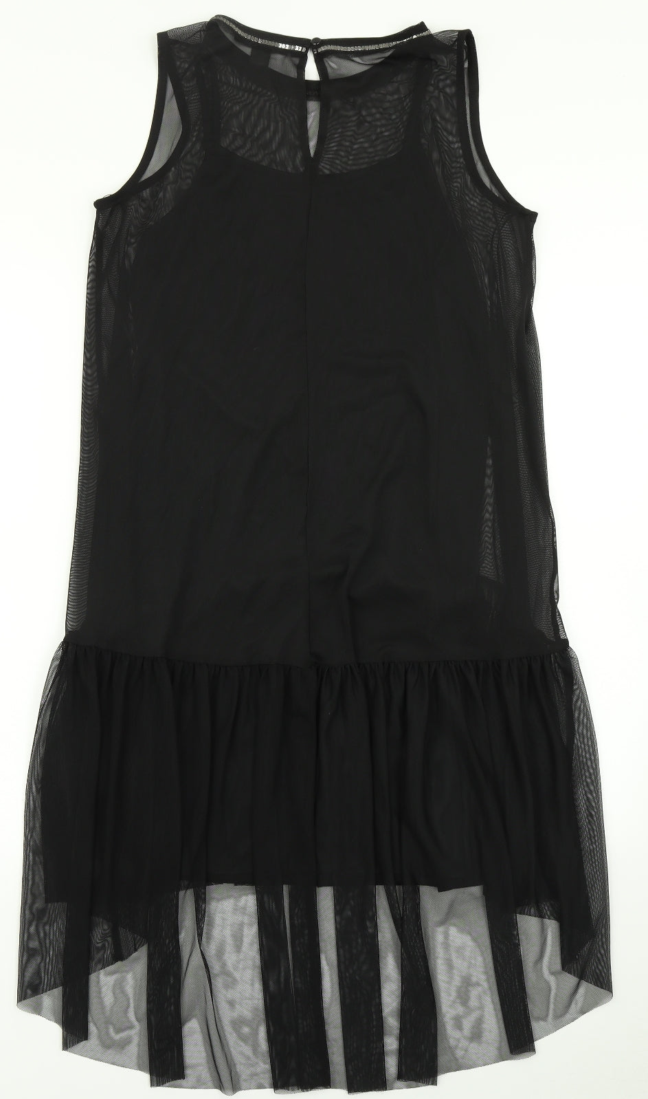 Primark Womens Black   A-Line  Size 12  - Sheer Overlay