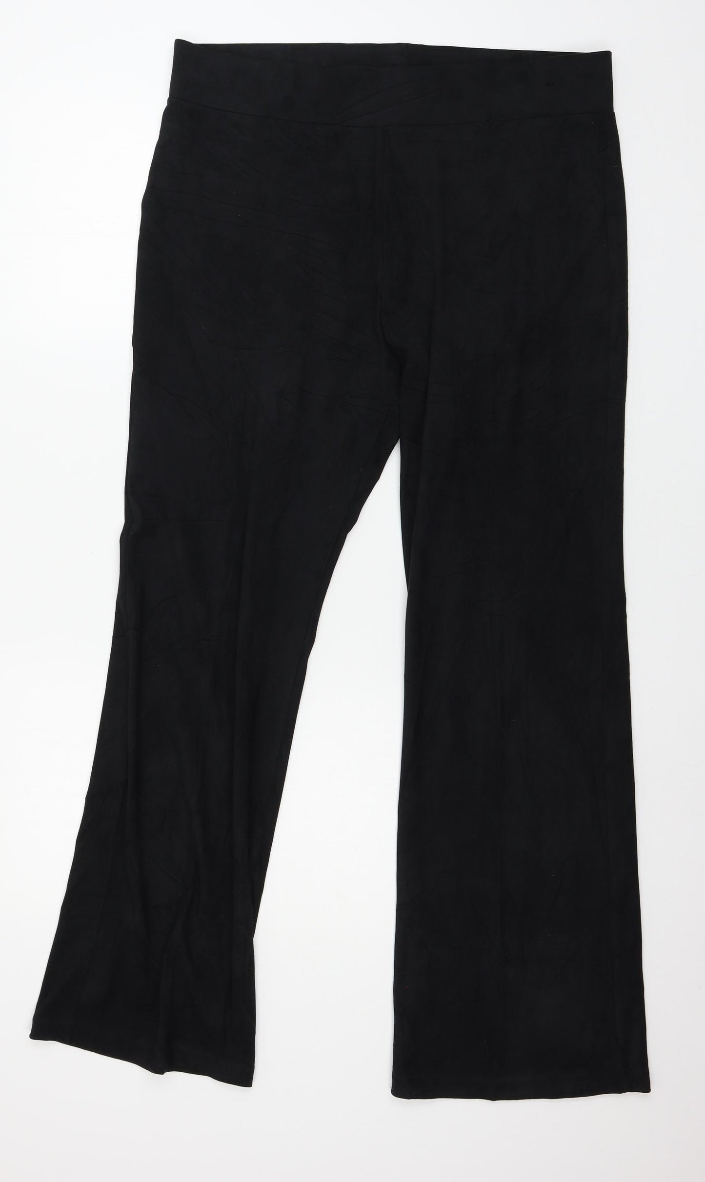 Marks and Spencer Womens Black  Velour Trousers  Size 18 L29 in