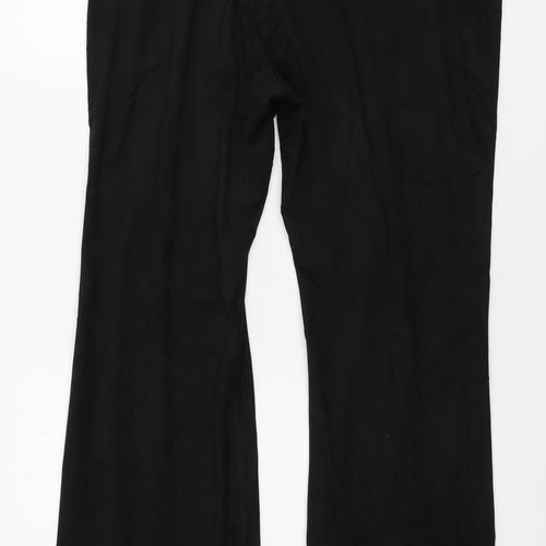 Marks and Spencer Womens Black  Velour Trousers  Size 18 L29 in