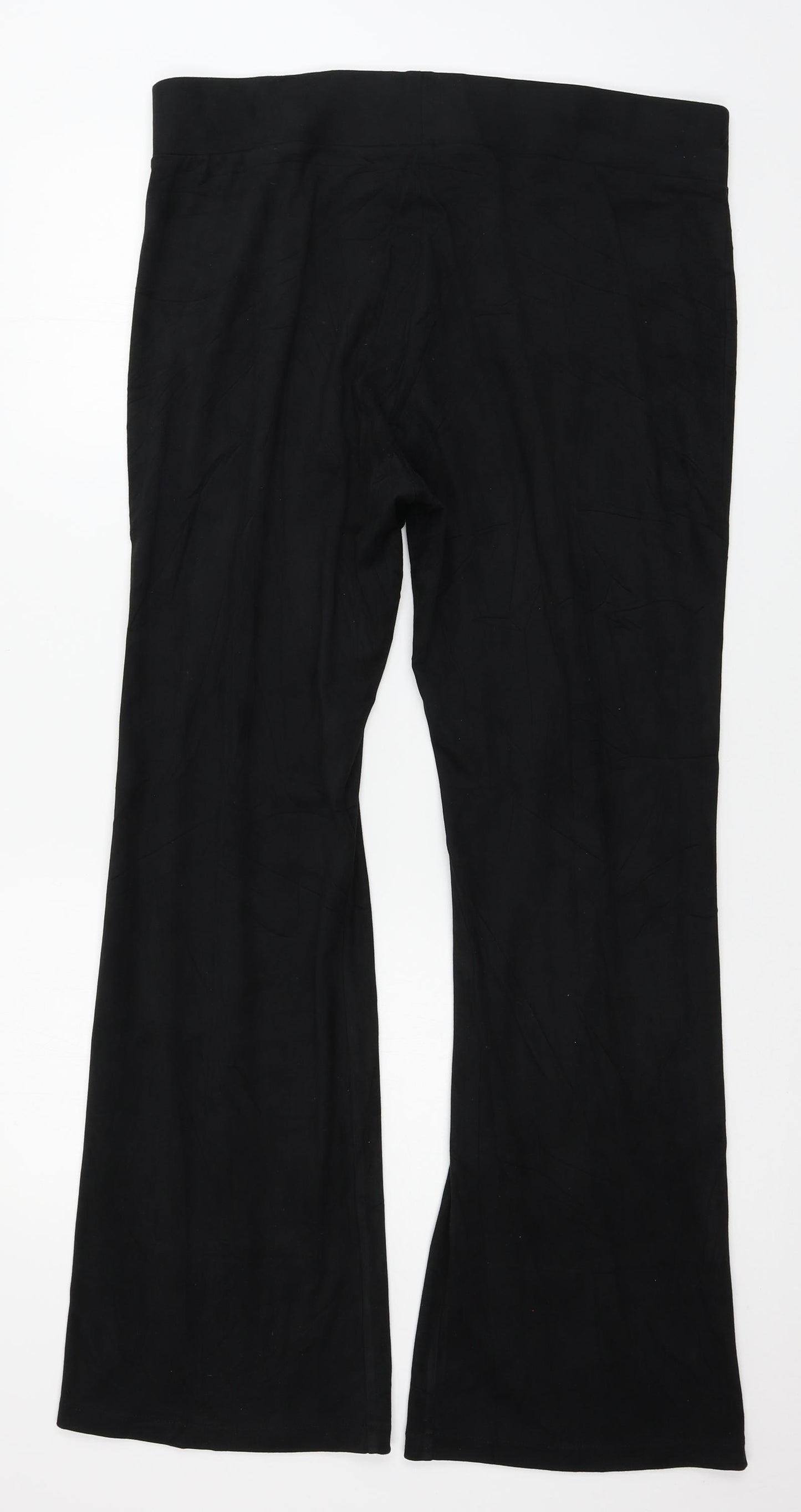 Marks and Spencer Womens Black  Velour Trousers  Size 18 L29 in