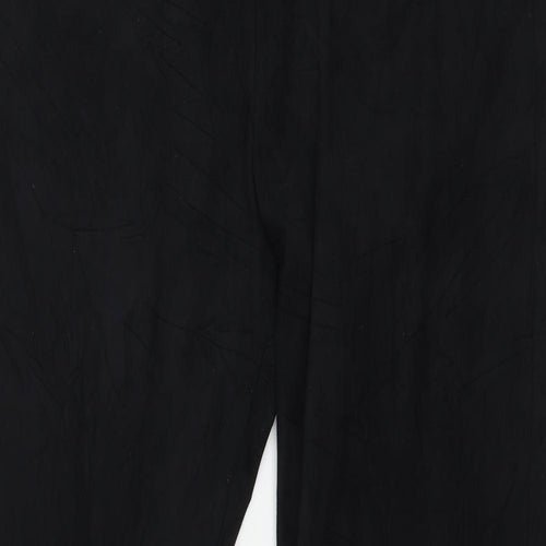Marks and Spencer Womens Black  Velour Trousers  Size 18 L29 in