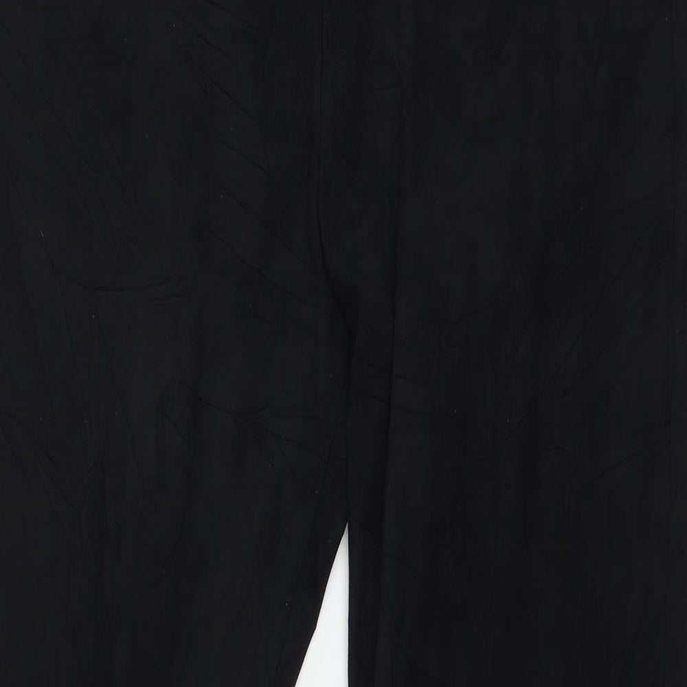 Marks and Spencer Womens Black  Velour Trousers  Size 18 L29 in