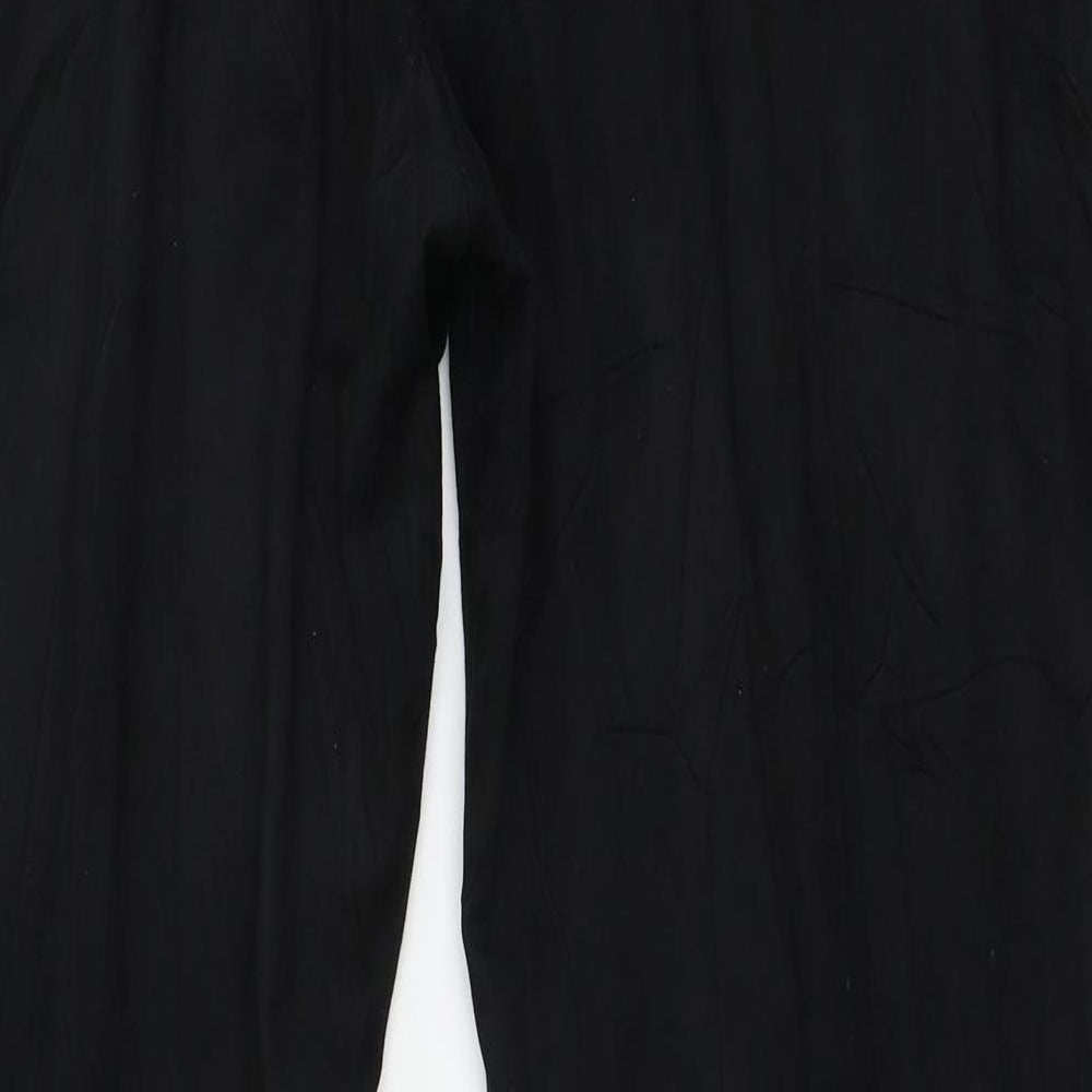Marks and Spencer Womens Black  Velour Trousers  Size 18 L29 in