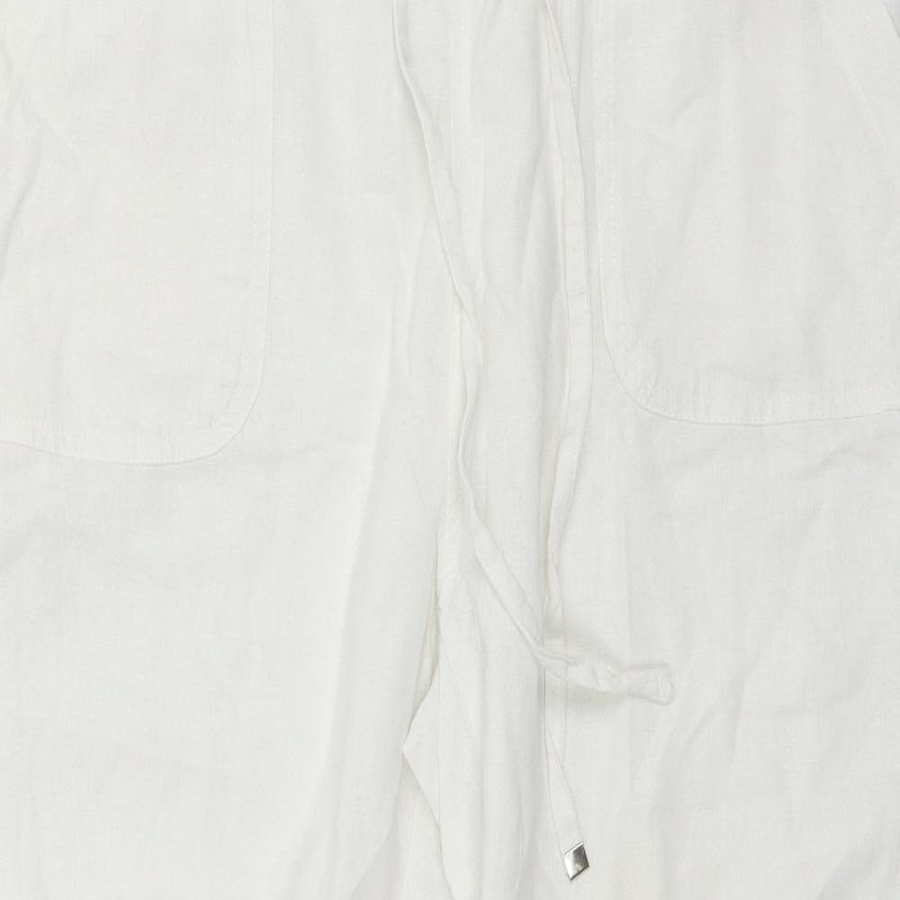 Peacocks Womens White   Trousers  Size 14 L24 in