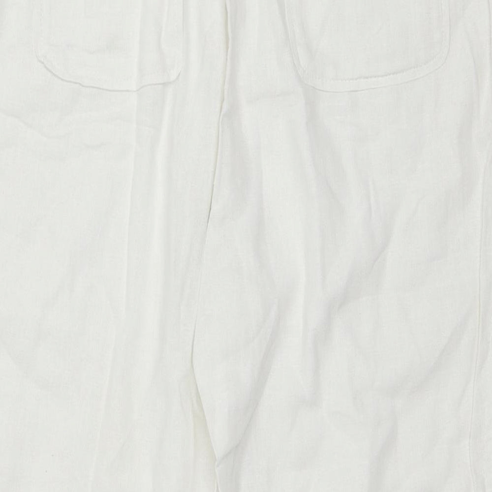 Peacocks Womens White   Trousers  Size 14 L24 in