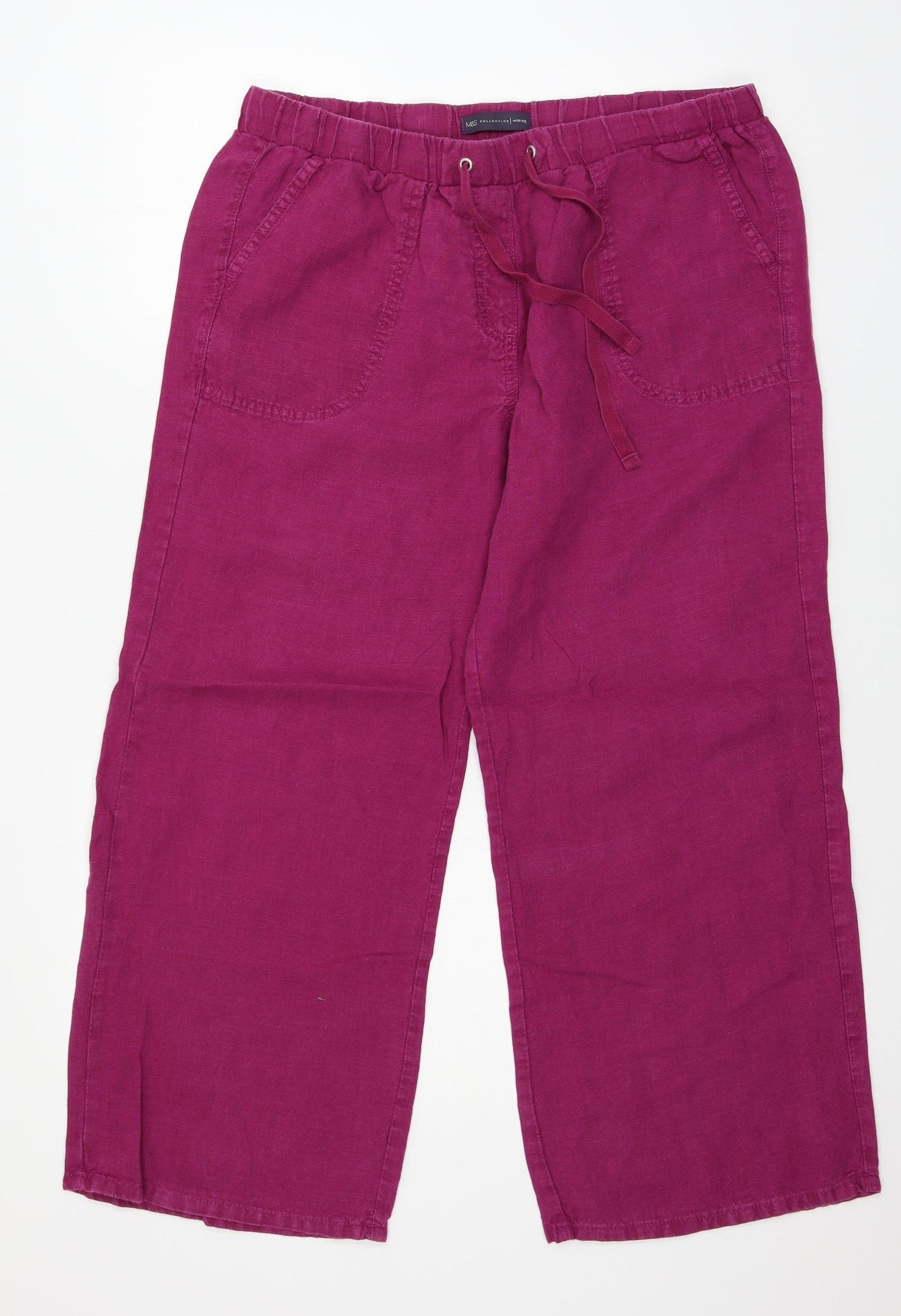 Marks and Spencer Womens Pink   Trousers  Size 14 L25 in