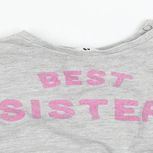 Very Girls Grey Striped Jersey Pullover Jumper Size 9-12 Months  - Best Sister