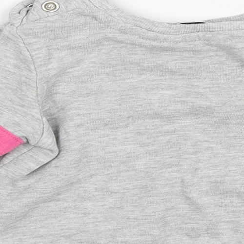 Very Girls Grey Striped Jersey Pullover Jumper Size 9-12 Months  - Best Sister