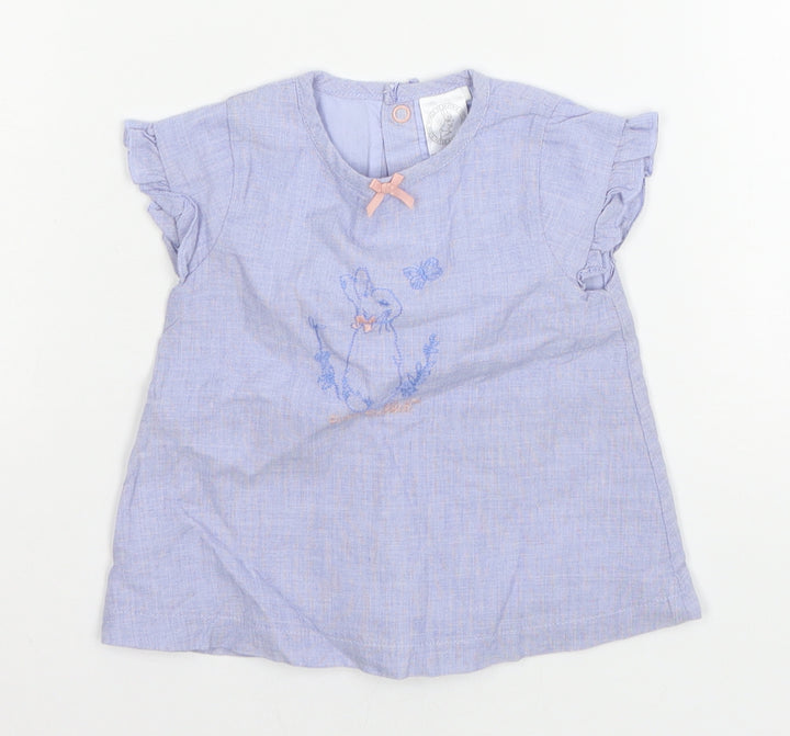 TU Girls Blue Jersey Basic T-Shirt Size 6-9 Months - Peter Rabbit