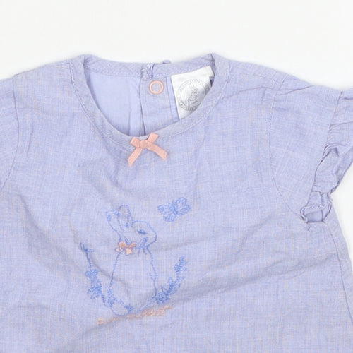 TU Girls Blue  Jersey Basic T-Shirt Size 6-9 Months  - Peter Rabbit