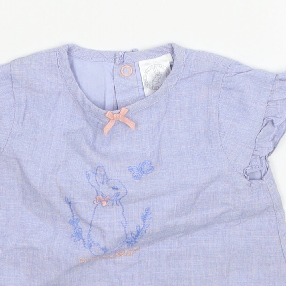 TU Girls Blue  Jersey Basic T-Shirt Size 6-9 Months  - Peter Rabbit
