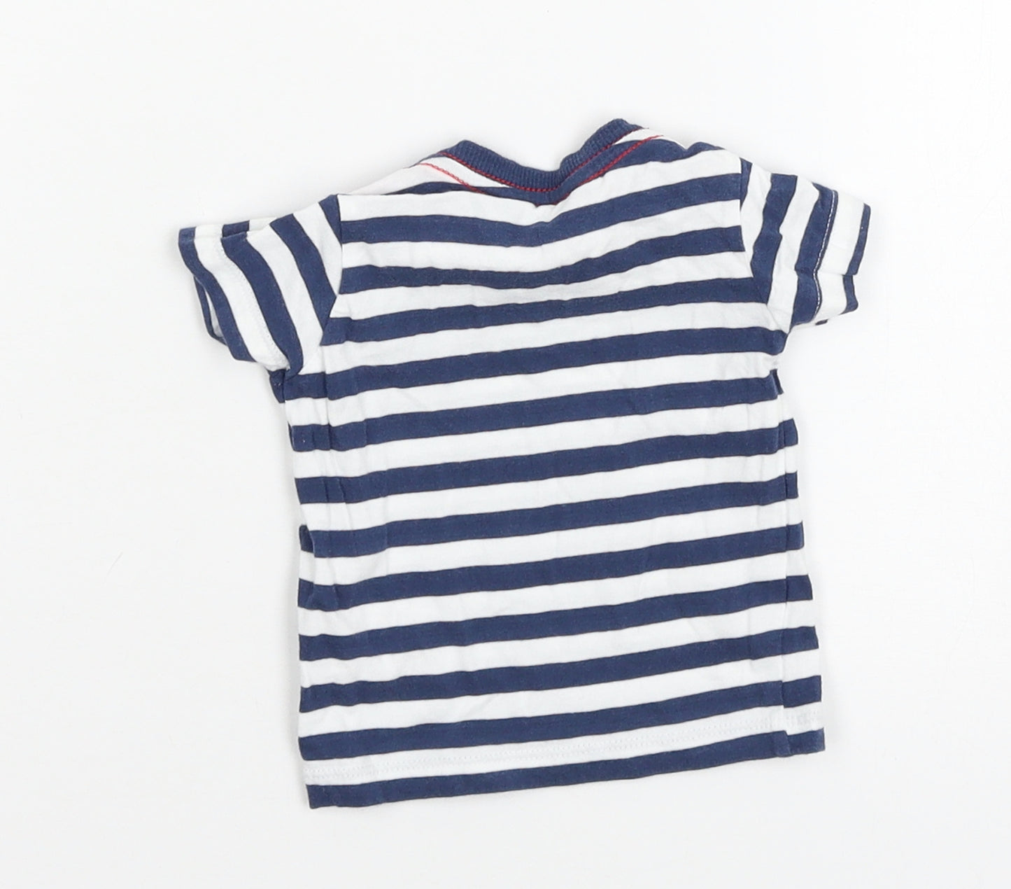 John Lewis Boys Blue Striped Jersey Basic T-Shirt Size 0-3 Months