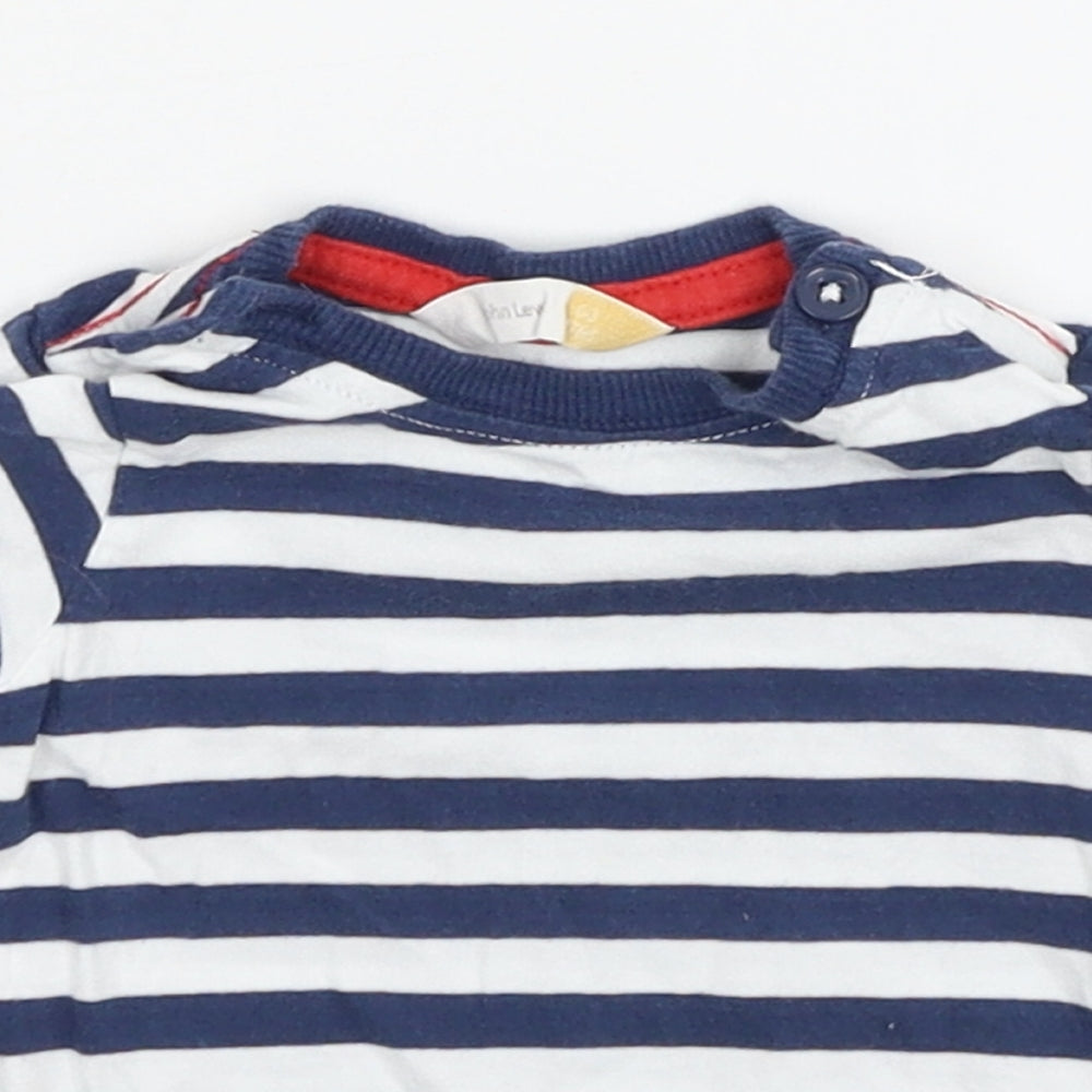 John Lewis Boys Blue Striped Jersey Basic T-Shirt Size 0-3 Months