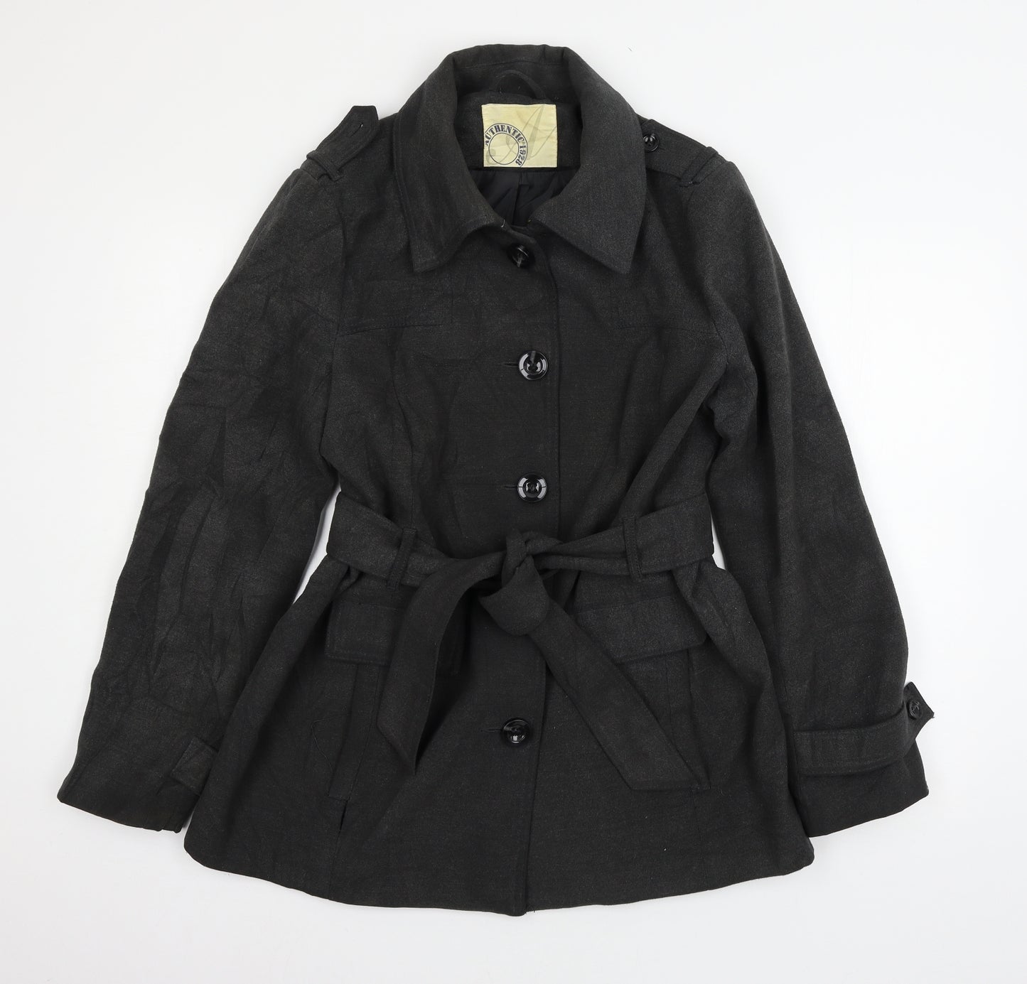 BHS Womens Grey   Pea Coat Coatigan Size 14
