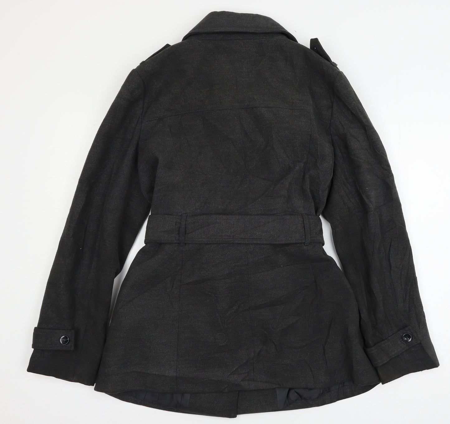 BHS Womens Grey   Pea Coat Coatigan Size 14
