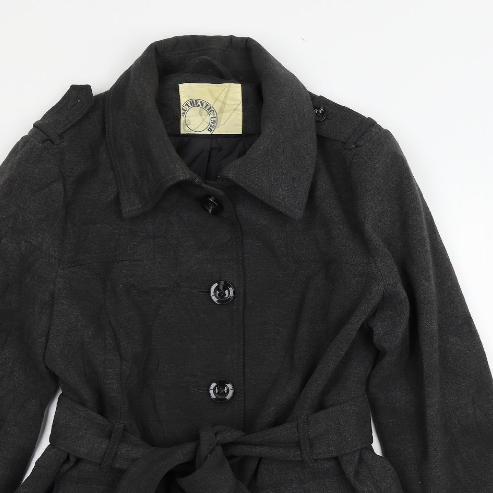BHS Womens Grey   Pea Coat Coatigan Size 14