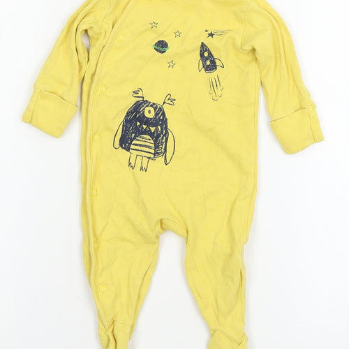 NEXT Baby Yellow  Jersey Babygrow One-Piece Size 0-3 Months  - Rockets