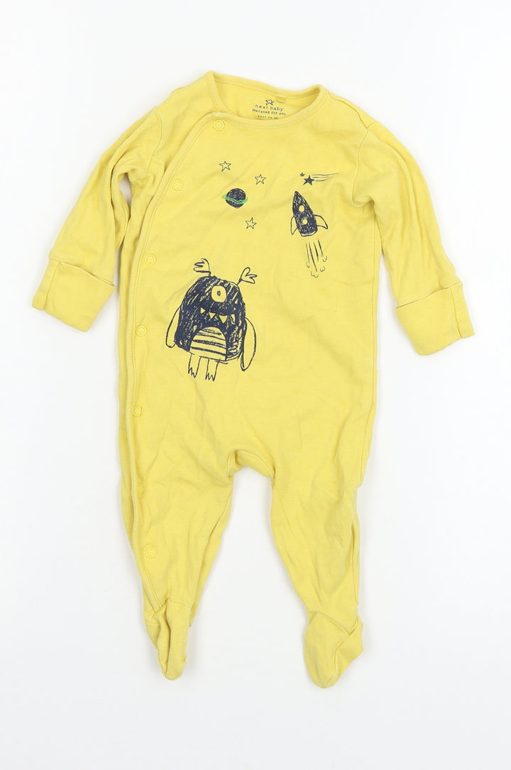 NEXT Baby Yellow Jersey Babygrow One-Piece Size 0-3 Months - Rockets