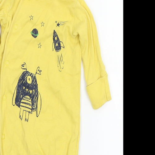 NEXT Baby Yellow  Jersey Babygrow One-Piece Size 0-3 Months  - Rockets