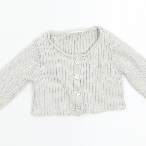 NEXT Girls Grey  Knit Cardigan Jumper Size 0-3 Months