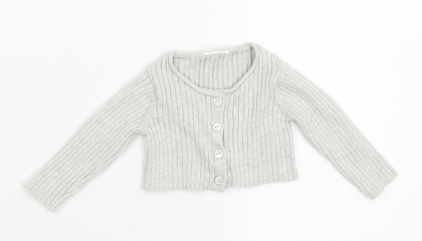 NEXT Girls Grey  Knit Cardigan Jumper Size 0-3 Months