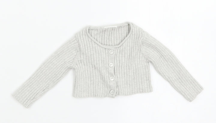 NEXT Girls Grey  Knit Cardigan Jumper Size 0-3 Months