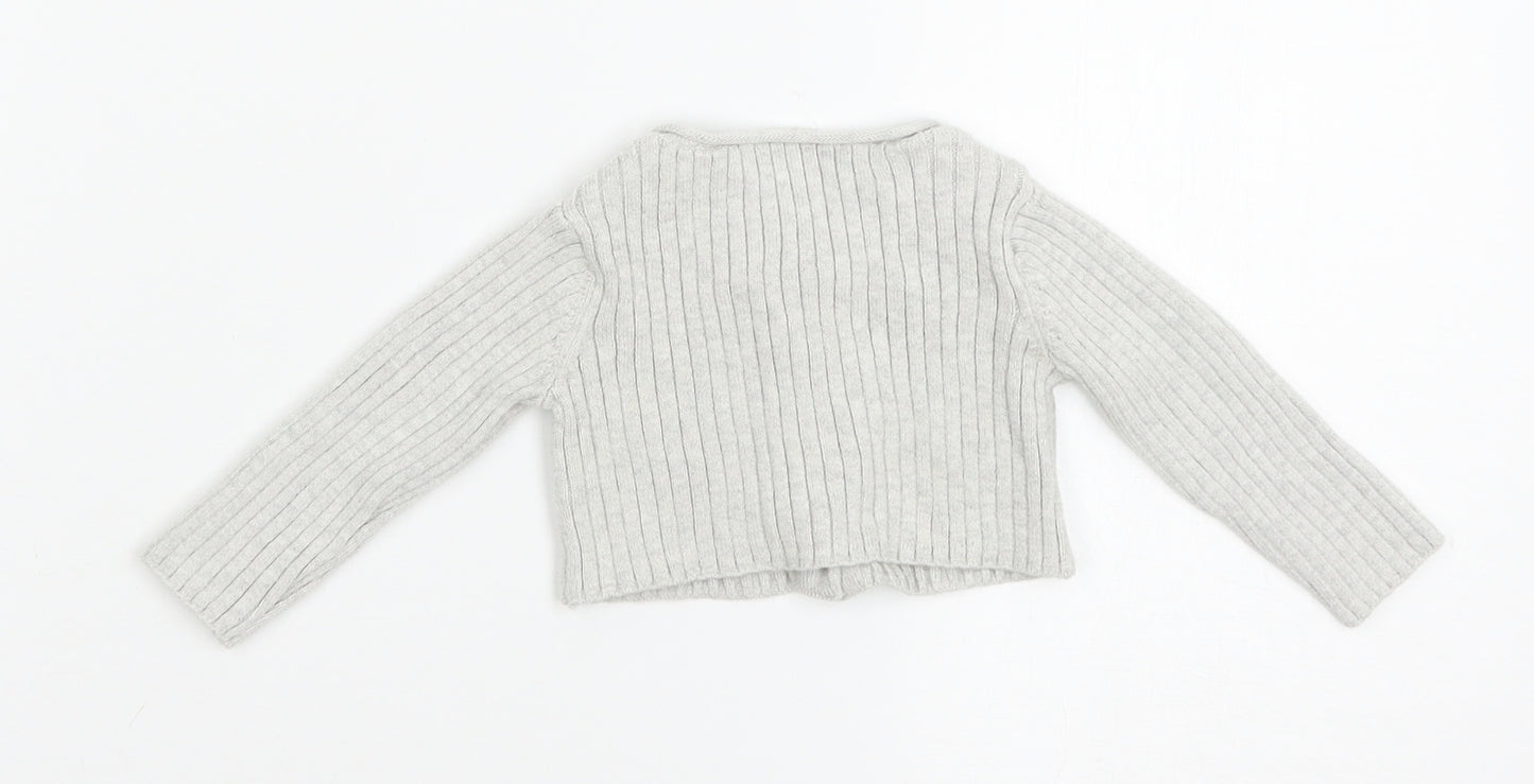 NEXT Girls Grey  Knit Cardigan Jumper Size 0-3 Months
